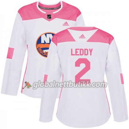 New York Islanders Hockeydrakt Nick Leddy 2 2017-2018 Hvit Rosa Fashion Adidas Authentic - Dame